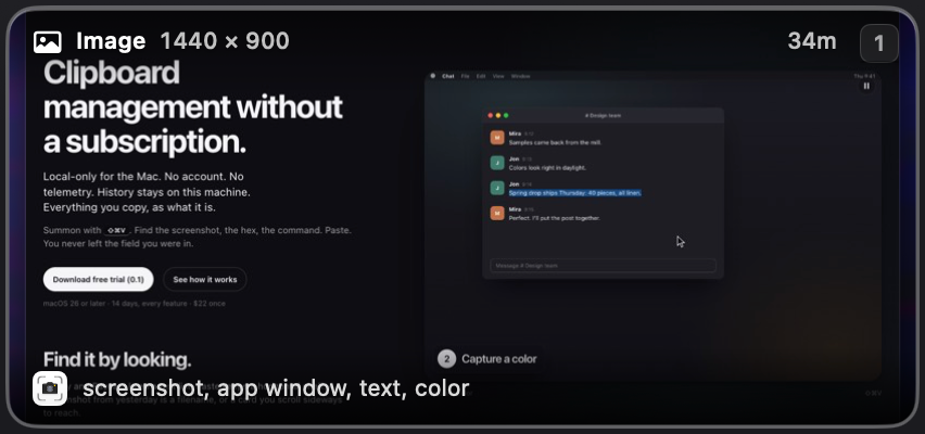 An Image tile holding a screenshot of a website, tagged screenshot, app window, text, color